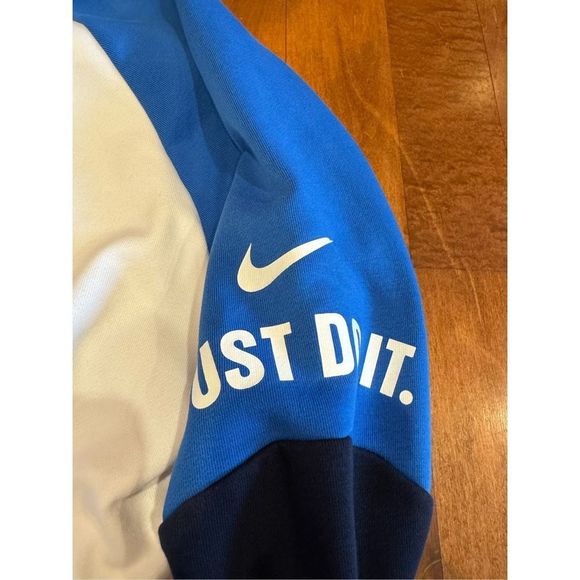 Nike Blue and White Quarter-Zip Sweatshirt - Picture 2 of 5